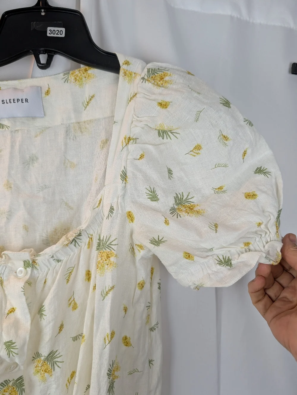 Sleeper Bridgette Linen Midi Dress size M in EUC no belt - Picture 7 of 11